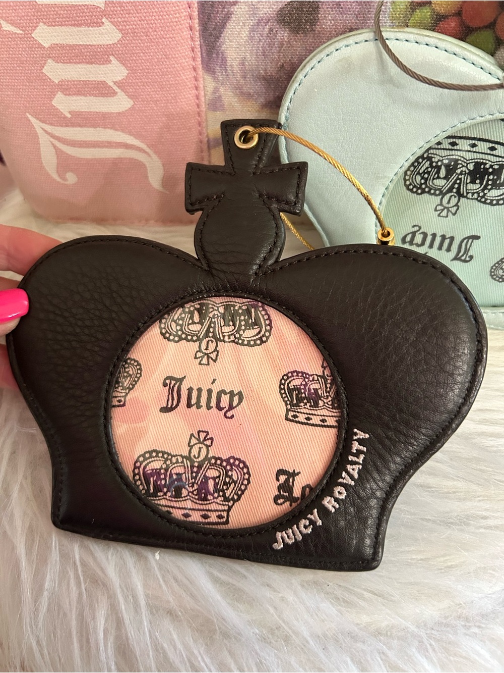 Rare Vintage Juicy Couture Set Of 2 Crown Shaped Scottie Dog Luggage Tags - Picture 7 of 11